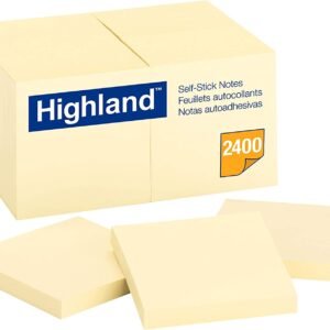 Highland Sticky Notes, 3 x 3 Inches, Yellow, 24 Pack MMM654918PK